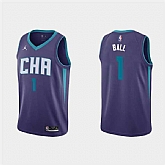 Men's Charlotte Hornets #1 LaMelo Ball 2022-23 Purple Stitched Basketball Jersey Dzhi,baseball caps,new era cap wholesale,wholesale hats